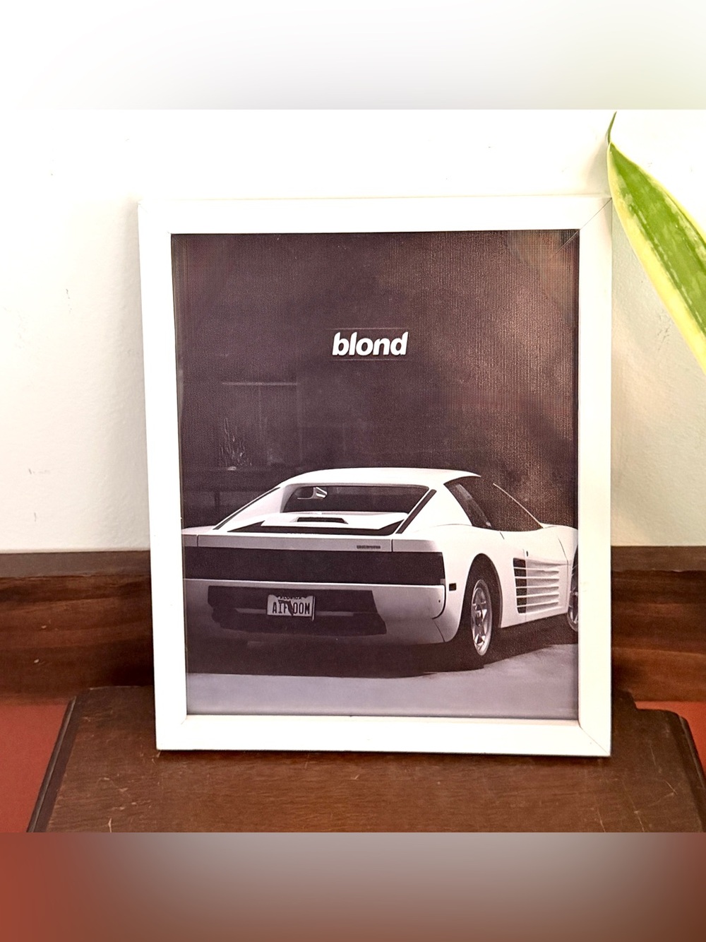 Frank Ocean Blond Album Retro Ferrari Testarossa Car Wall Art Framed Print 80s